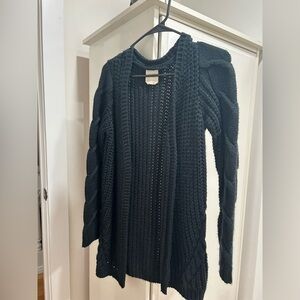 Black cable knit cardigan